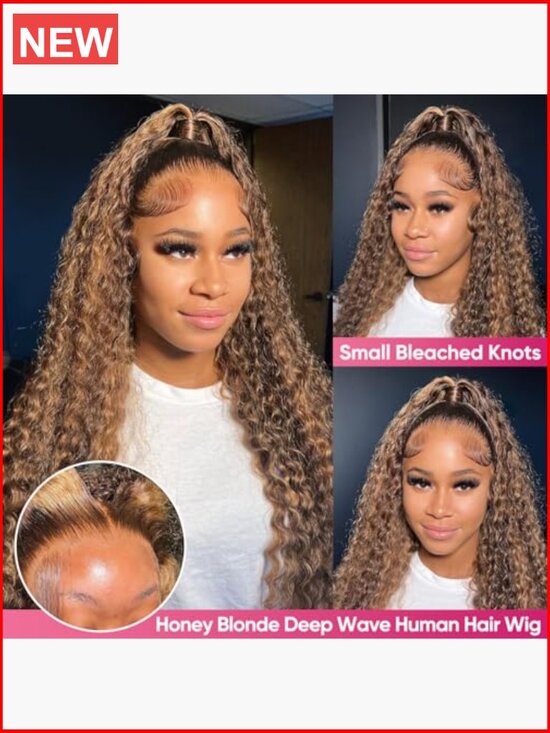 30 Inch Deep Wave Human Hair Wig 13x6 HD Lace Front Wig 200 Density Pre Plucked